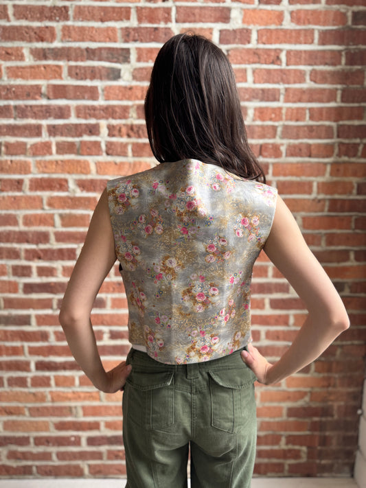 Vintage Floral Split Tee